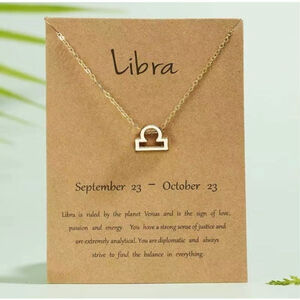 New Gold Astrology Constellation Necklace Libra